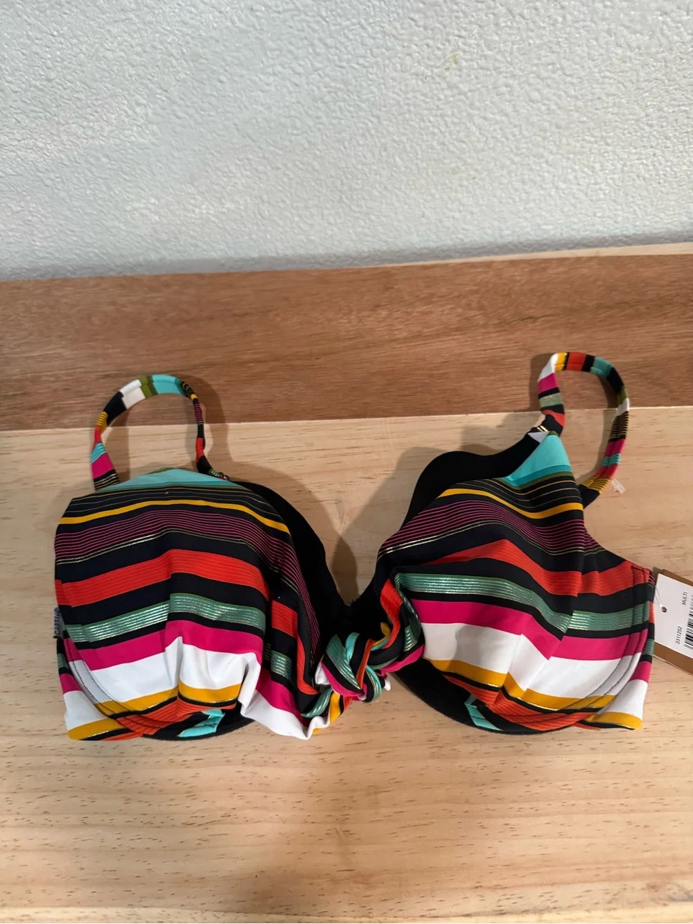 CAPTIVA Striped Multicolor twist front push up Underwire Bikini Top size small